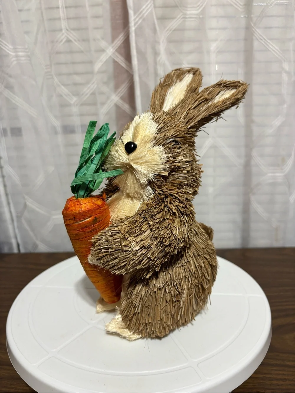 Brown Bunny with Orange Carrot Small Pet Décor